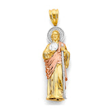 14K 3C CZ St. Jude Thaddues 3D Pendant (PT3160)