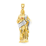 14K 3C Sac Red Heart of Jesus 3D Pendant (PT3171)