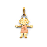 14K 3C Girl Pendant (PT3190)