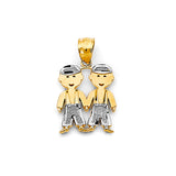 14K 2T Boy-Boy Pendant (PT3193)