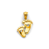 14KY CZ Footprints Pendant (PT3198)