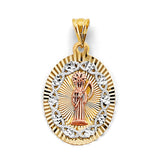14K 3C Stamp Santa Muerte Pendant (PT3203)