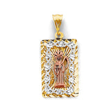 14K 3C Stamp Santa Muerte Pendant (PT3211)