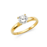 Gold Traditional CZ Engagement Ring