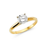 Gold Traditional Polished CZ Engagement Ring