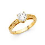 Gold Small Square CZ Covered Engagement Ring