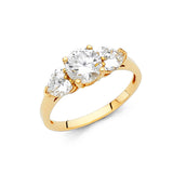 Gold Trio Gleam CZ Engagement Ring