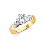 14K 2T CZ Engagement Ring (RG148E (eng))