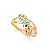 14K 2T Semanario CZ Ring (RG595) (RG595)