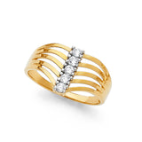 14K 2T Semanario CZ Ring (RG598) (RG598)
