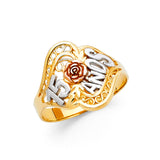 14K 3C 15 Years Ring (RG643) (RG643)
