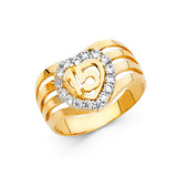 14K 15 Years CZ Ring (RG669) (RG669)