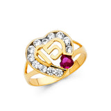 14K 15 Years CZ Ring (RG670) (RG670)