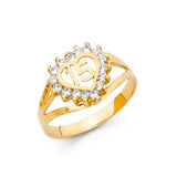 14K 15 Years CZ Ring (RG671) (RG671)