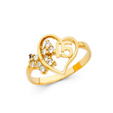 14K 15 Years CZ Ring (RG672) (RG672)