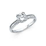 Gold Small Intewined Band CZ Engagement Ring