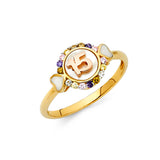 14K 2T 15 Years CZ Ring (RG792) (RG792)