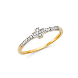 14K 2T Cross CZ Ring (RG882)