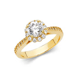 Gold Thick 1to Slim Band Engagement Ring