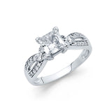 14KW CZ Princess Engagement Ring (RG1143)