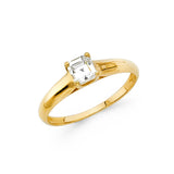 Gold Thin to Thick Square CZ Engagement Ring