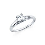 Gold Thin to Thick Square CZ Engagement Ring