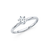 Gold Thin Shiny Classic CZ Engagement Ring