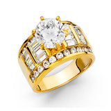 Gold Stacked CZ Engagement Ring