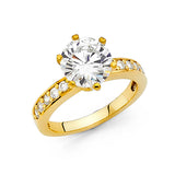 Gold Simple CZ Engagement Ring