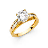 Gold Eternity CZ Engagement Ring