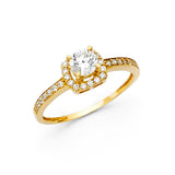 Gold Boundless Square CZ Engagement Ring