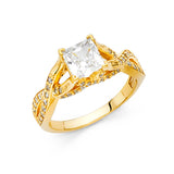 Gold Timesless CZ Engagement Ring