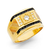 14KY CZ Men's Ring with Sapphire (RG1431)