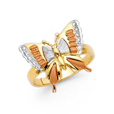 14K 3C CZ Fancy Butterfly Ring (RG1717)