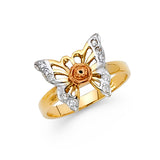 14K 3C CZ Fancy Butterfly Ring (RG1718)
