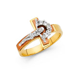14K 2T Crucufix Ring (RG1736)