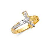 14K 2T Crucufix Ring (RG1817)