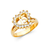 14KY CZ 15 Years Ring (RG1895)