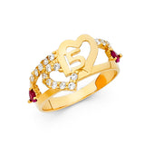 14KY CZ 15 Years Ring (RG1896)