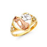 14K 3C CZ 15 Years Ring (RG1900)
