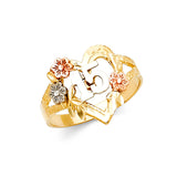 14K 3C 15 Years Ring (RG1929)