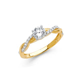 14K 2T CZ Engagement Ring (RG2172)