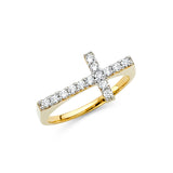 14K 2T CZ Fancy Ring (RG2177)