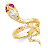 14KY CZ Snake Fancy Ring (RG2247)