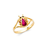 14KY CZ Ladybug Babies Ring (RG2278)