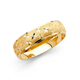 Unisex Gold Star with Leaf Pattern CZ Wedding Band + Engagement Ring