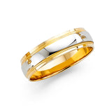 Unisex Gold and White Gold Slim Groove Band