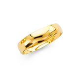 Unisex Bordered Classic Polish Gold Band