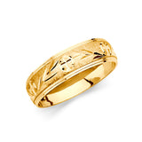 Women Gold Starburst Pattern Wedding Band + Engagment Ring