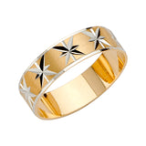 Unisex Gold and White Gold Lined Star Band